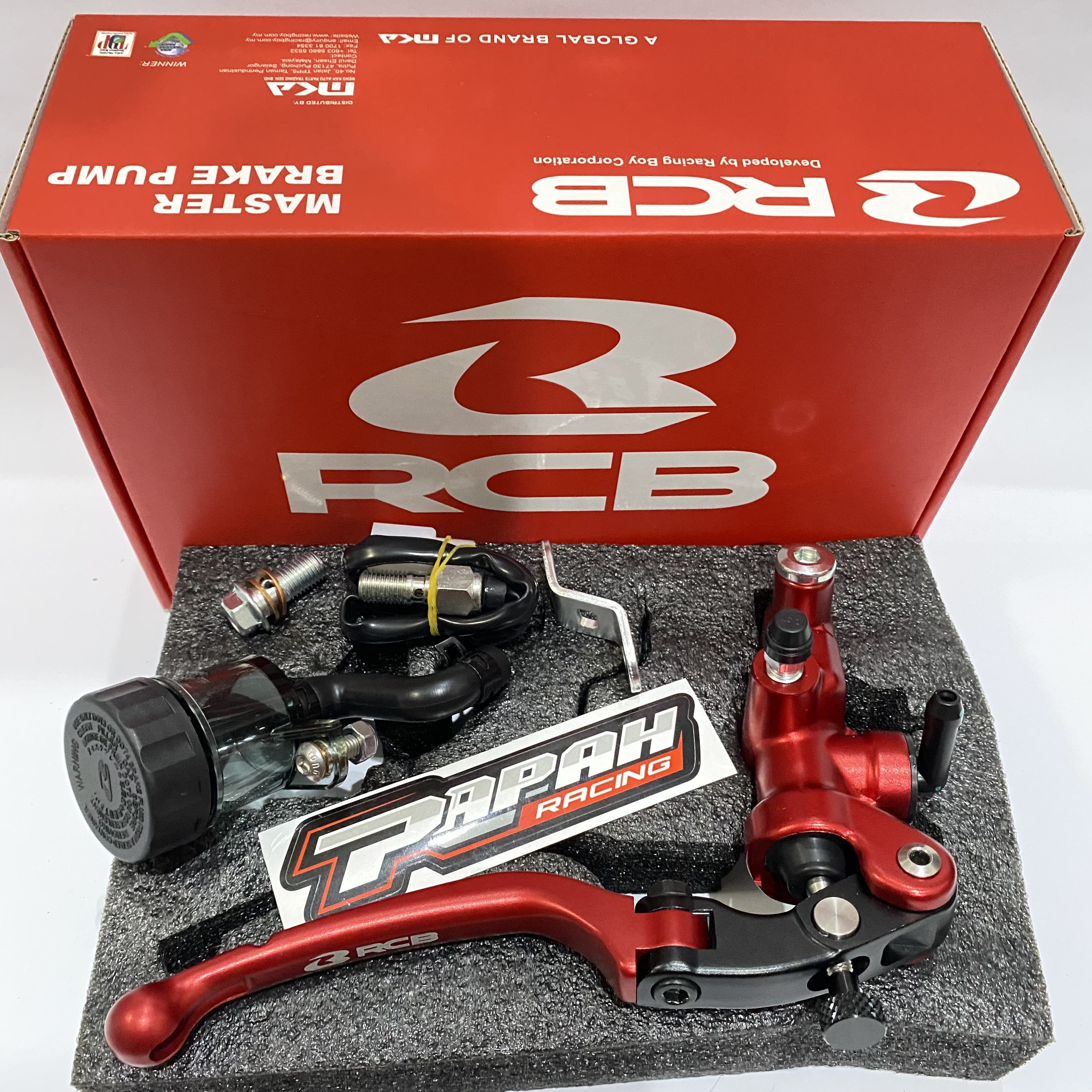 MASTER REM KANAN RCB S1 14MM MERAH RED