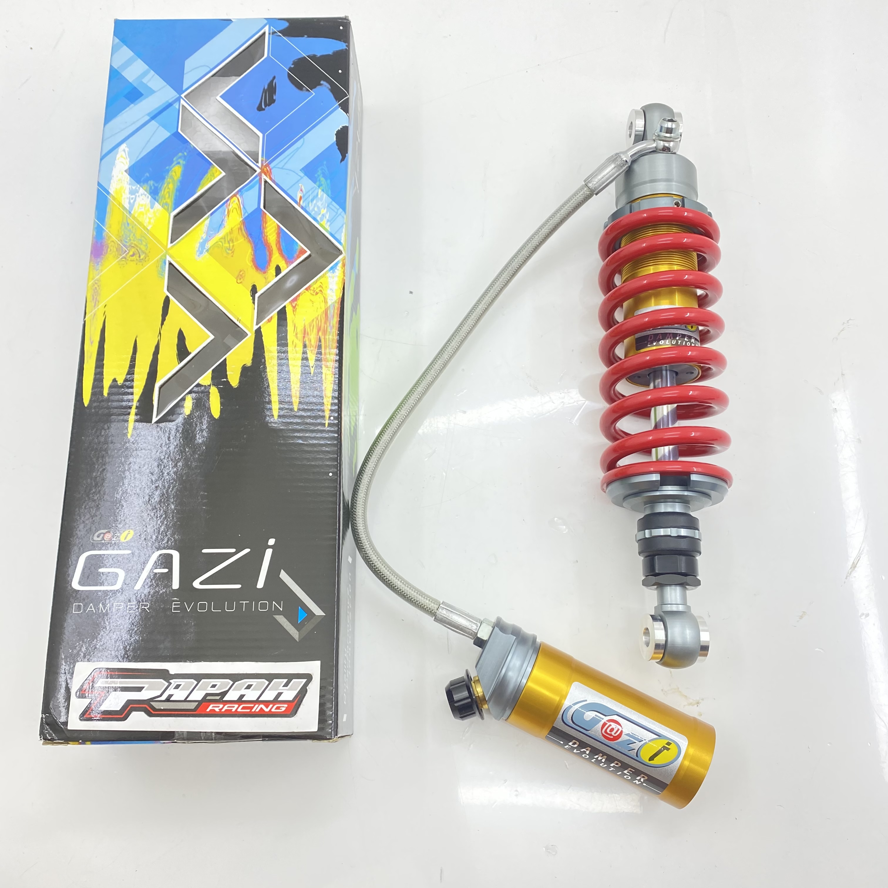 SHOCKBREKER GAZY TABUNG PISAH KAWASAKI KR150 PER MERAH TABUNG GOLD