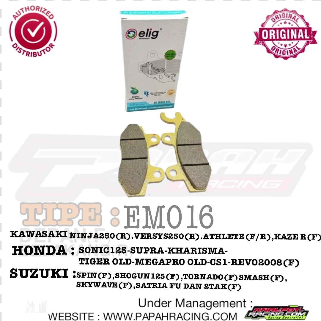KAMPAS REM DEPAN ELIG TIPE EM016 CERAMIC PREMIUM