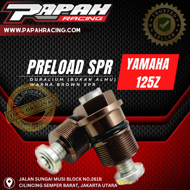 PRELOAD SPR YAMAHA 125Z DURALIUM (BUKAN ALMU) WARNA BROWN SPR