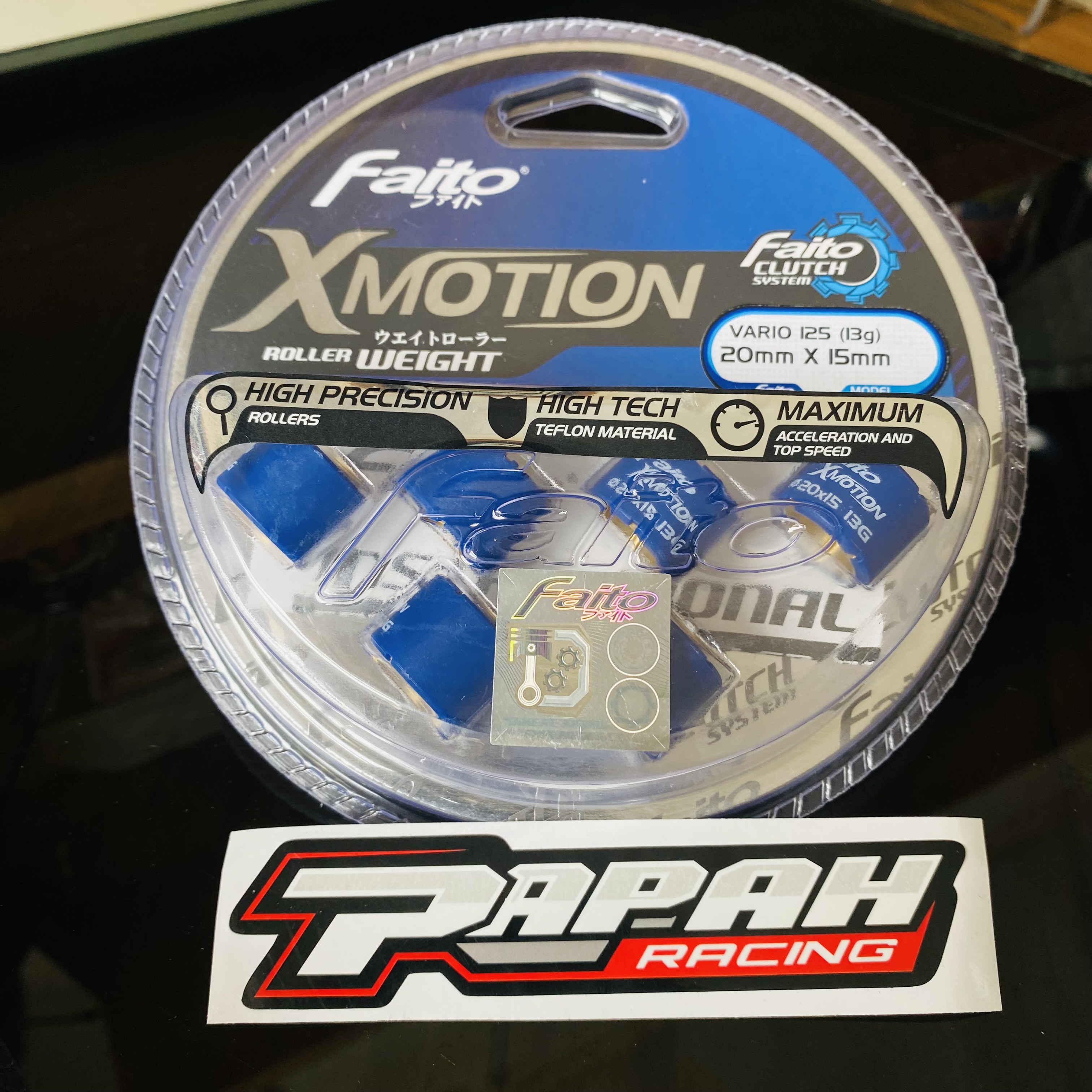 ROLLER SET FAITO HONDA VARIO 125 20X15MM 13 GRAM (X-MOTION)