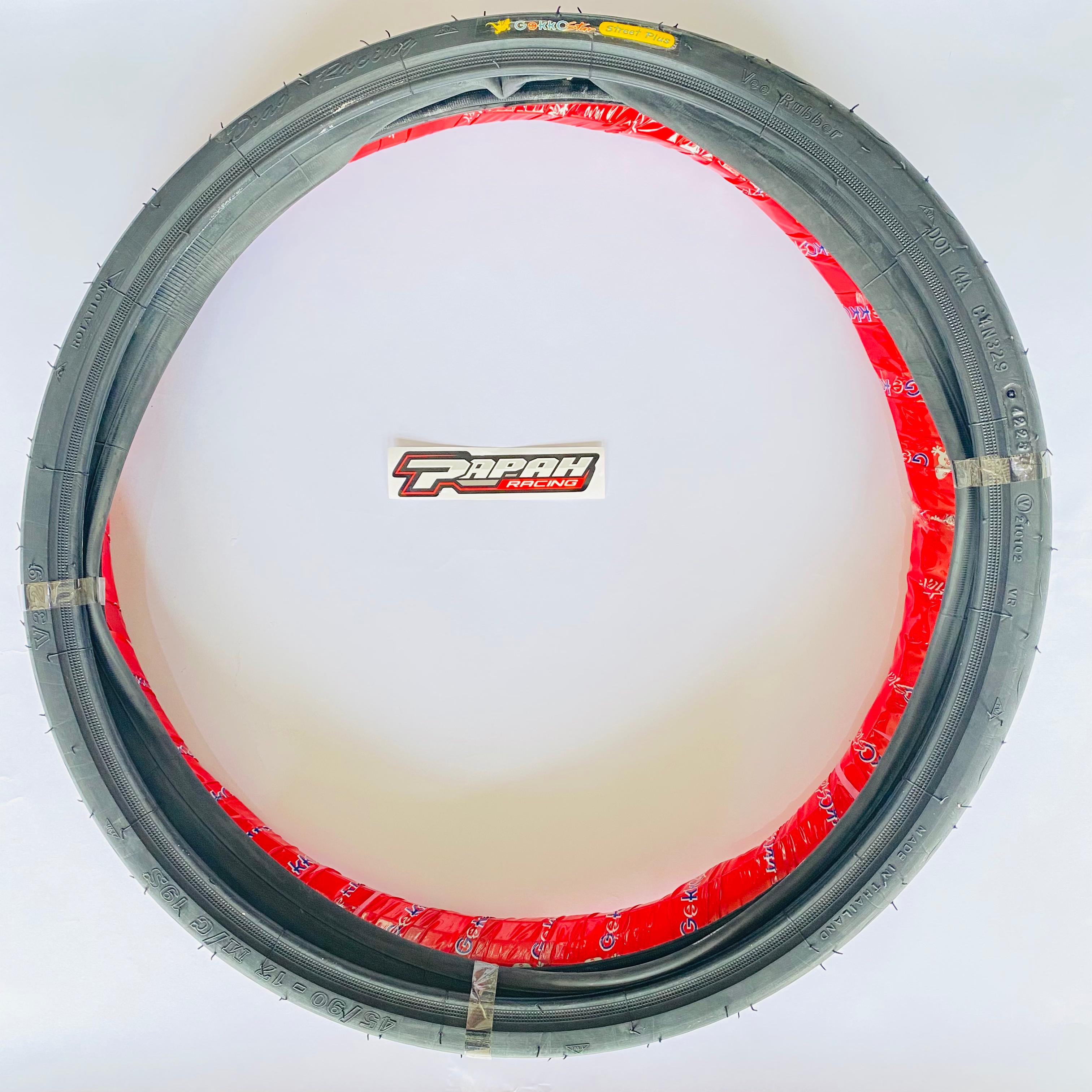 BAN VEE RUBBER GEKKO 45/90 LENGKAP BAN DALAM